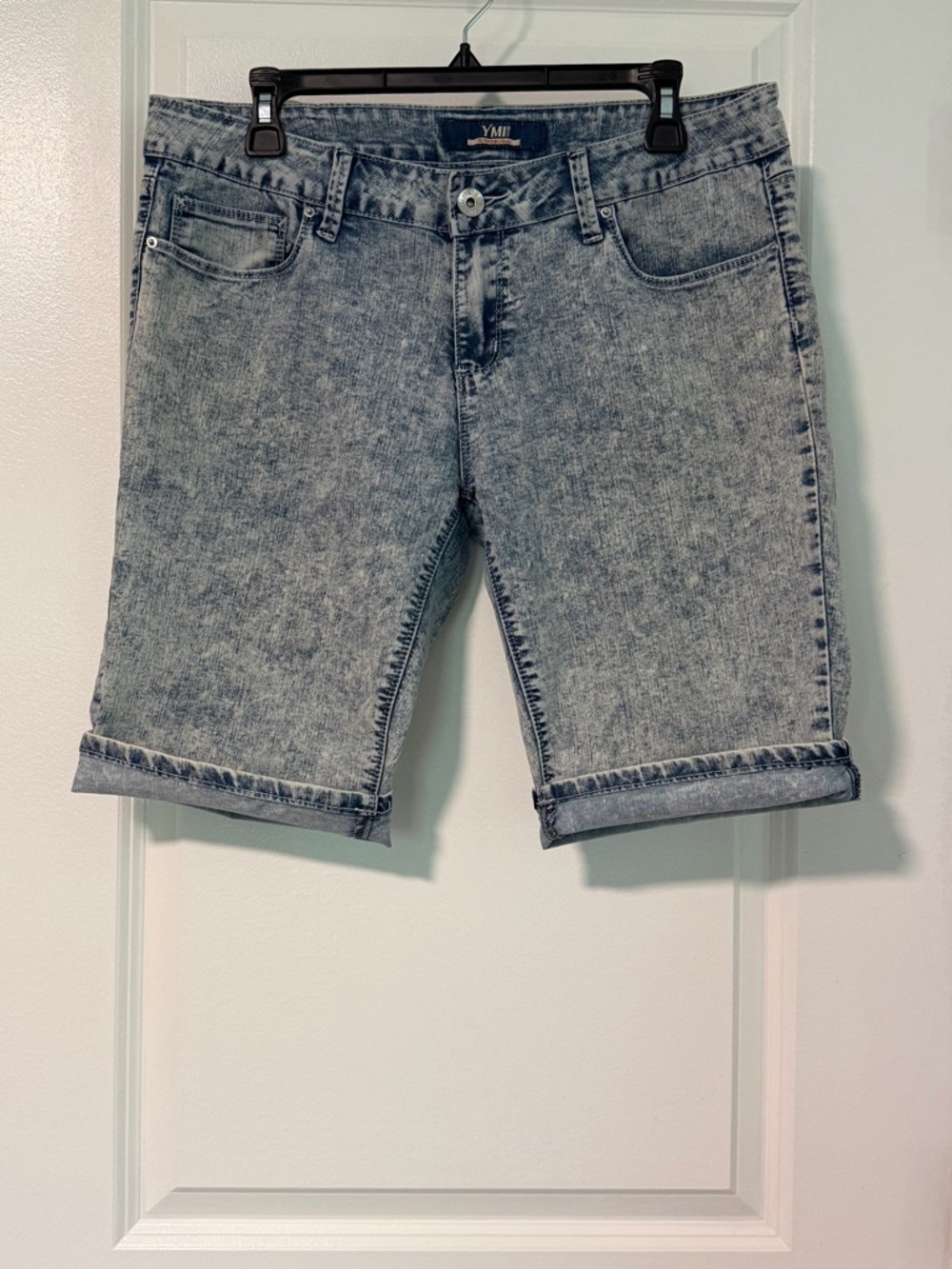 YMI Acid Wash Denim Shorts in Light Blue